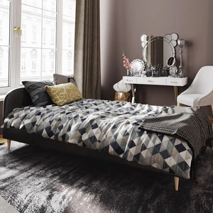 Ivrea 90x200 schwarzes Polsterbett mit modernem Kopfteil ideal für ein Jugendzimmer oder kleines Schlafzimmer