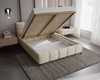 Polsterbett Olne 180x200 beige stilvolles Bett mit Bettzeugablage komfortables Kopfteil besticht durch sein elegantes Design