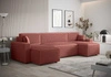 Ecksofa mit Schlaffunktion Brandon U Bis Indisch rosa Bettzeugcontainer dreidimensionaler Stoff mit ausdrucksvollen Streifen weiche Armlehnen