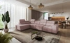 Ecksofa mit Schlaffunktion Castel XI rosa links bequemes Ecksofa mit Stauraum für Bettzeug strapazierfähiger Stoff