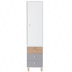 Bücherregal mit Schubladen Beja 45 cm weiß / artisan Eiche / grau ideal für das Jugendzimmer funktional und geräumig