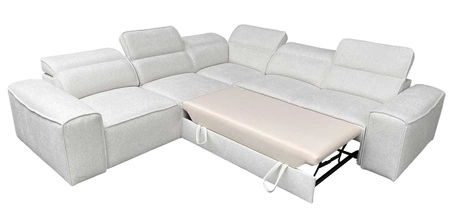 Ecksofa mit Schlaffunktion Viano III creme links stilvolles Ecksofa mit Bettzeugcontainern perfekt für moderne Interieurs