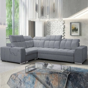 Ecksofa mit Schlaffunktion Luigi II grau linkes Ecksofa mit Bettkasten für den täglichen Liegekomfort