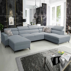 Ecksofa mit Schlaffunktion Savona VI arktisblau links elegantes und bequemes Ecksofa für Wohnzimmer mit Bettzeugcontainern