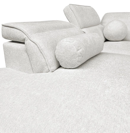 Ecksofa mit Schlaffunktion Viano XI Lux hellbraun links Design-Ecksofa mit ausziehbarem Fußteil und Bettzeugstaufach