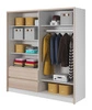 Schiebeschrank Cento 204 cm weiß / Eiche sonoma modernes Design Kleiderschrank ideal für Schlafzimmer Kleiderschrank oder Flur