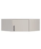 Caspe Eckschrankauszug beige modernes Design ABS-Finish und Aluminiumgriffe