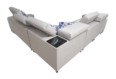 Ecksofa mit Schlaffunktion Hampton III quartz pink linkes Komfort-Ecksofa aus glattem und weichem Samtstoff