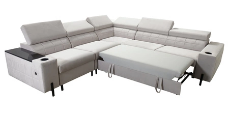 Ecksofa mit Schlaffunktion Belvi IV heather left elegantes und stilvolles Ecksofa für das Wohnzimmer praktischer Stauraum an der Seite