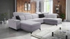Ecksofa mit Schlaffunktion Kelly Sleek VI grau Esche links modernes Design Ecksofa für Wohnzimmer mit verstellbaren Kopfstützen