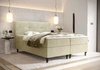 Boxspringbett Melba 160x200 beige Bett im modernen skandinavischen Stil mit markantem Kopfteil