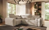 Ecksofa mit Schlaffunktion Cantare II beige links bequemes Ecksofa für Wohnzimmer mit stilvollem Charakter weicher Stoff