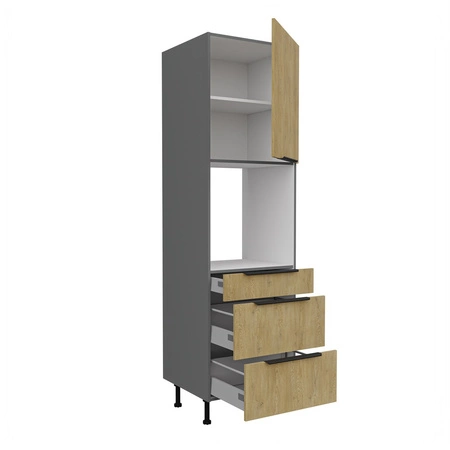 Corsico 60 DPS-215 3S 1F Backofenschrank mit Schubladen feuchtigkeitsdichte Metallgriffe