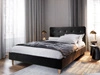 Polsterbett Noiro 140x200 schwarz mit Container im modernen skandinavischen Stil mit markantem Kopfteil