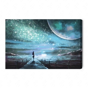 Bild auf Leinwand Meer im Fantasy-Stil 100x70 cm zeitlose Dekoration jedes Interieurs ausdrucksstarke Farben hohe Qualität der Verarbeitung