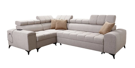 Ecksofa mit Schlaffunktion Bolmso II graphit linkes Ecksofa mit Bettzeugauszug mit Vollauszug in der Seite des Möbels