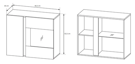 Möbel-Set Adria II weiß glänzend / Eiche Enkel modernes Design wird perfekt in jedes Interieur passen