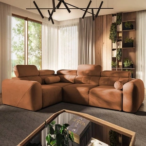 Ecksofa mit Schlaffunktion Cantare II ziegelrot links bequemes Ecksofa für Wohnzimmer mit stilvollem Charakter weicher Stoff