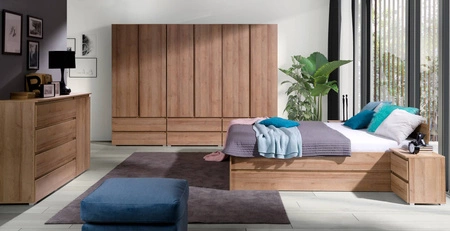 Nachttisch mit Schubladen Einfaches Eiche riviera funktionelles Möbelstück für das Schlafzimmer oder Jugendzimmer