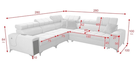 Ecksofa mit Schlaffunktion Bolmso III grün linkes Ecksofa mit Bettzeugcontainer Vollauszug in der Seite des Möbels