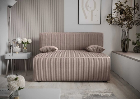 Brandon Schlafsofa hellbraun modernes Design und breite Funktionalität dreidimensionaler Stoff mit ausdrucksvollen Streifen