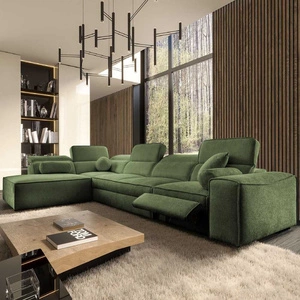 Ecksofa mit Schlaffunktion Viano XI Lux grün links Design-Ecksofa mit ausziehbarem Fußteil und Bettzeugstaufach