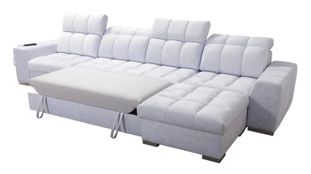 Ecksofa mit Schlaffunktion Luigi XII aschgrau rechtes ein stilvolles Ecksofa für das Wohnzimmer in einer minimalistischen und eleganten Ausführung