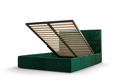 Polsterbett Hestia 180x200 mit Stauraum Graphit moderner skandinavischer Stil mit bequemem Kopfteil