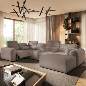 Ecksofa mit Schlaffunktion Cantare IV Lux dunkelbeige rechts Sorgfältig verarbeitetes Ecksofa für das Wohnzimmer mit hochklappbarer Fußstütze