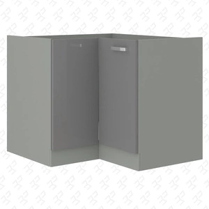 Eck-Küchenschrank Grau 89x89 DN 1F BB dampf- temperatur- und spritzwasserbeständiger Schrank