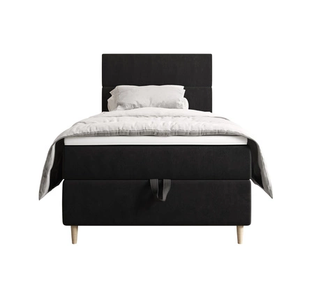 Boxspringbett Bing 120x200 graphit im modernen skandinavischen Stil mit gepolstertem Kopfteil Bett mit Staukasten