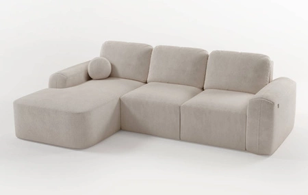 Ecksofa mit Schlaffunktion Arbon schwarz links modernes Eckdesign mit markanter Form weicher Stoff