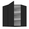 Eck-Küchenwandschrank Schwarz 60x60 GN-72 1F Metallkantengriff feuchtigkeits- und beschädigungsbeständiger Schrank