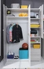 Kleiderschrank Arona 120 cm weiß / Eiche wilton weiß / grau ideal für ein Jugendzimmer nutzbar und geräumig hat einen modernen Look