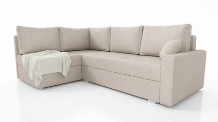 Ecksofa mit Schlaffunktion Nofi hellbeige links modernes Design eine schlichte und stilvolle Einheit, die in jede Einrichtung passt