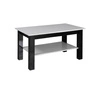 Couchtisch Pennsylvania T25 102 cm weiß glänzend / schwarz glänzend modernes Design Kante des Couchtisches mit Spezialfurnier verarbeitet