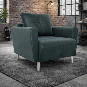 Sessel Felicie dunkelgrau eleganter Sessel für das Wohnzimmer mit einem geräumigen und weichen Sitz Holzbeine fügen visuelle Leichtigkeit