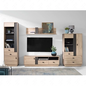 Wohnwand Estan Eiche estana hell / anthrazit innovative Wohn- und Loungemöbel im modernen Stil