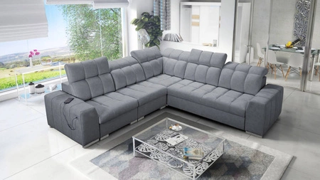 Ecksofa mit Schlaffunktion Luigi III grau links bequemes Ecksofa für das Wohnzimmer perfekt für die tägliche Entspannung