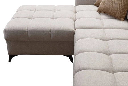 Ecksofa mit Schlaffunktion Bolmso grau linkes Ecksofa mit zwei Bettkästen praktische Schublade in der Seite des Möbels