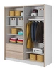 Schiebeschrank Cento 184 cm weiß / Eiche sonoma modernes Design Kleiderschrank ideal für Schlafzimmer Kleiderschrank oder Flur