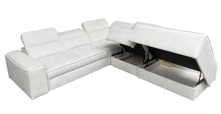 Ecksofa mit Schlaffunktion Viano IX creme rechts stilvolles Ecksofa mit Bettzeugcontainer ideales Möbelstück für ein großes Wohnzimmer