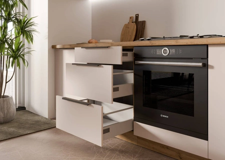 Küchenmöbelset Soela 390 cm perfekte Küchenschränke für moderne Einrichtungen dezente und natürliche Farben