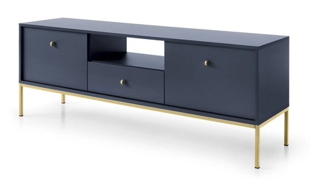 Möbelset Mono Dunkelblau Minimalistisches Design Wohnzimmermöbelset oder für das Wohnzimmer goldene metallische Elemente