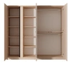 Beloit 223 cm Spiegelschrank Eiche beige moderne Form originelle vertikale LED-Beleuchtung idealer Kleiderschrank für Schlafzimmer