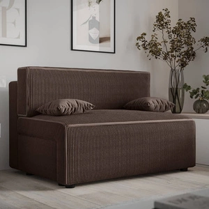 Brandon Schlafsofa braun modernes Design und breite Funktionalität dreidimensionalen Stoff mit ausdrucksstarken Streifen