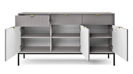 Kommode mit Schubladen Lovro 154 cm grau modernes Design wird die Liebhaber von markanten Interieurs begeistern