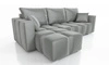 Ecksofa mit Schlaffunktion Linco hellgrau Universal Ecksofa mit modernem Design aus weichem Samtstoff