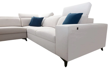 Ecksofa mit Schlaffunktion Kelly Sleek VII hellbraun links geflochten bequemes und funktionelles Ecksofa für Wohnzimmer