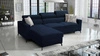 Ecksofa mit Schlaffunktion Savona navy blue links komfortables und elegantes Ecksofa mit verstellbaren Kopfstützen Ziernähte 